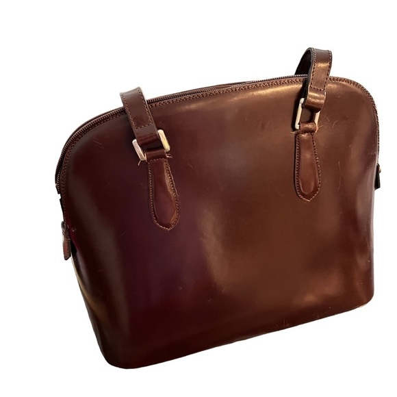 Preswick & Moore Split Cowhide Leather Structured Shoulder Tote Made in Italy - Picture 2 of 16